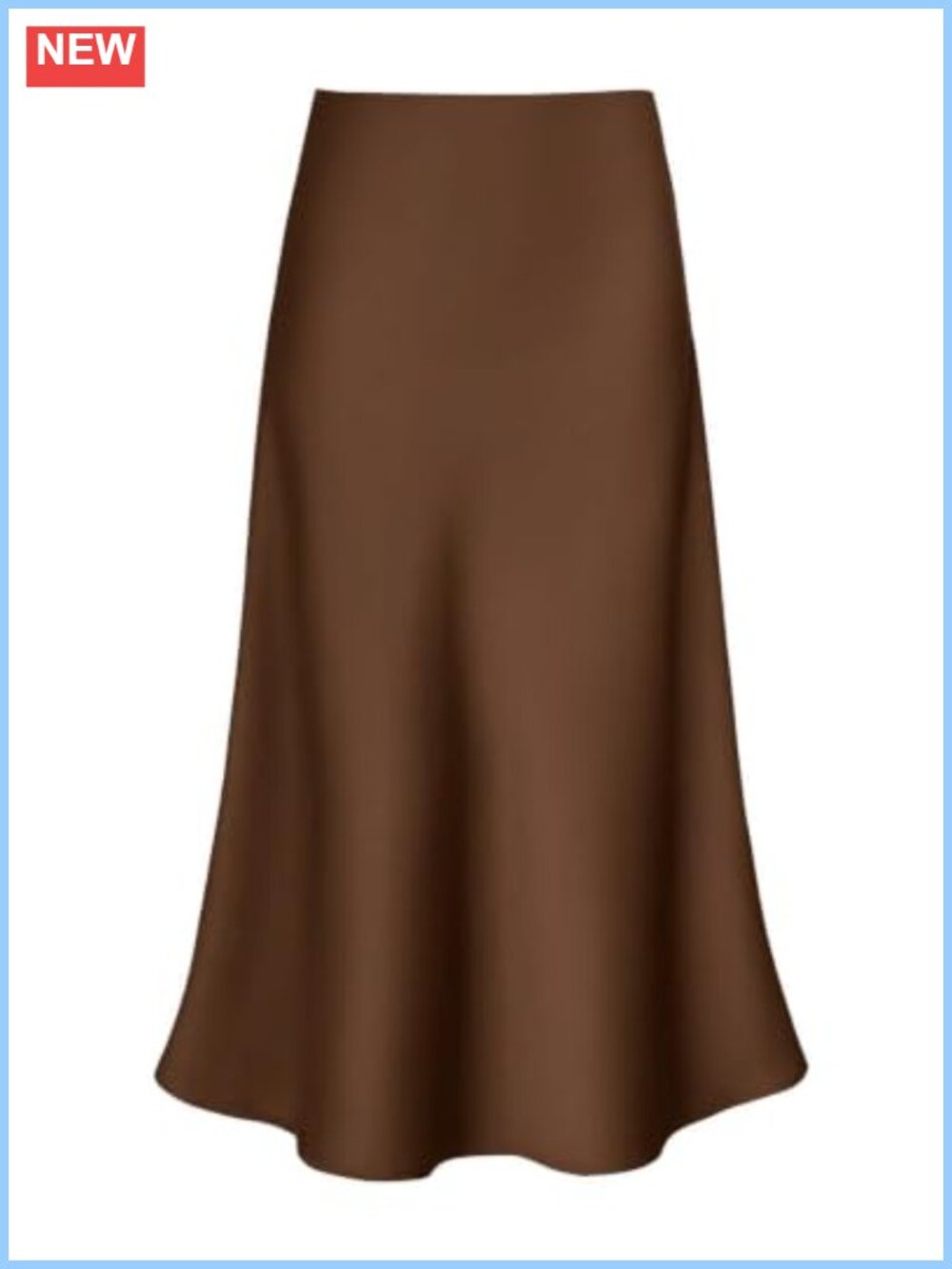 Women's Satin Midi Skirt High Waisted A-Line Long Flowy